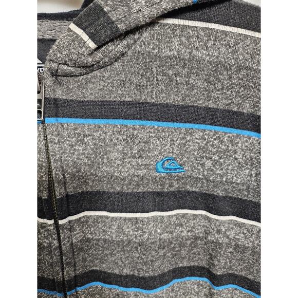 Boys Quicksilver Grey Blue Baja Hoodie Youth Size Medium, 10 - 12 - Picture 2 of 15